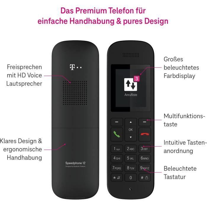 Speedphone 12 - Téléphone sans fil DECT avec écran couleur 5cm - Deutsche Telekom