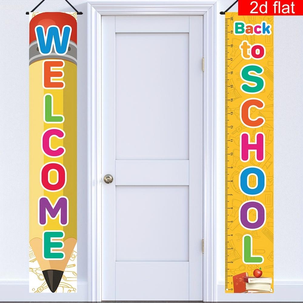 Back To School Porch Sign Rainbow Letters Boards 1 Pair Polyester Indoor Outdoor Decor