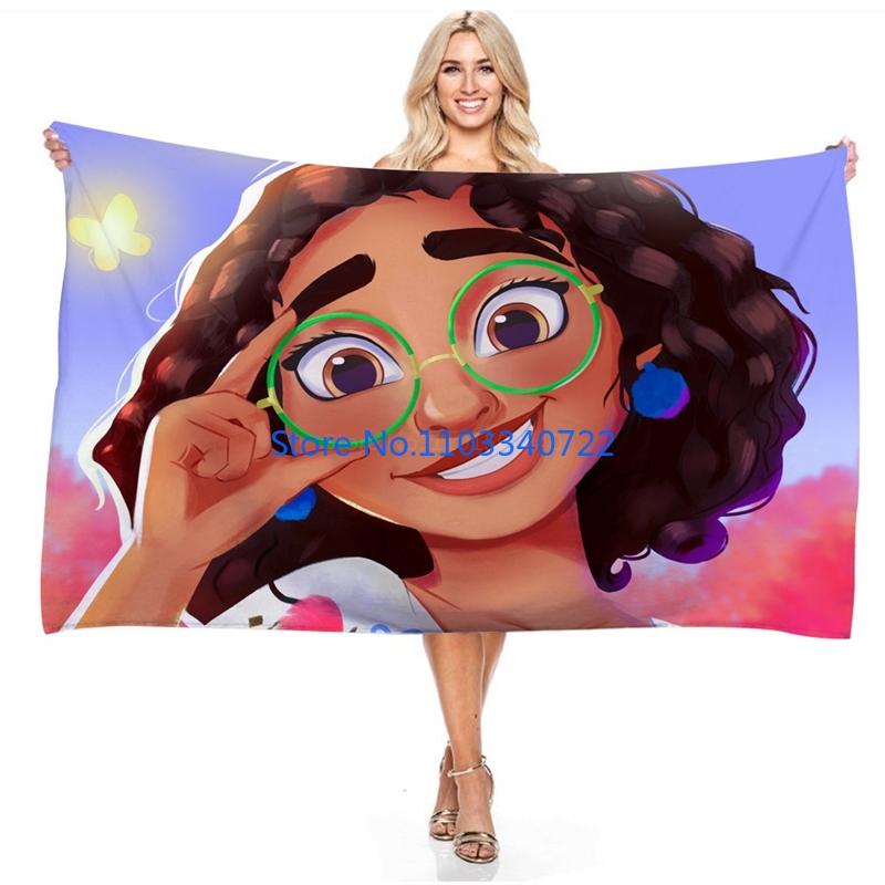 Cartoon Film Encanto Anime Bath Towels Microfiber Beach Swimming Towel Decor for Adults Kids Gift 75x150cm
