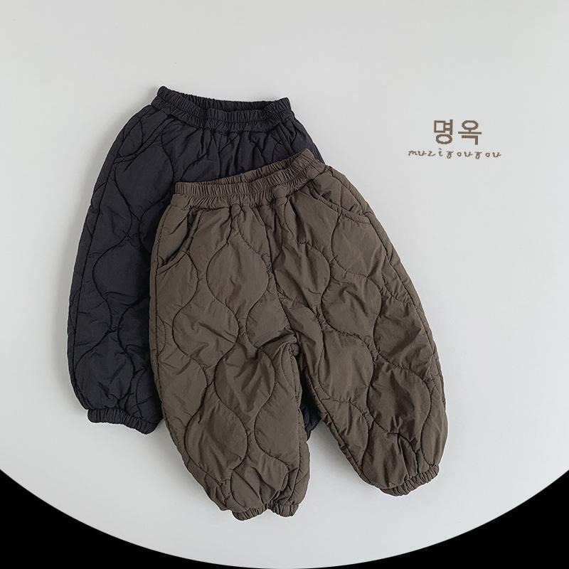 Unisex Baby Kids Korean Style Warm Solid Casual Outdoor Pants