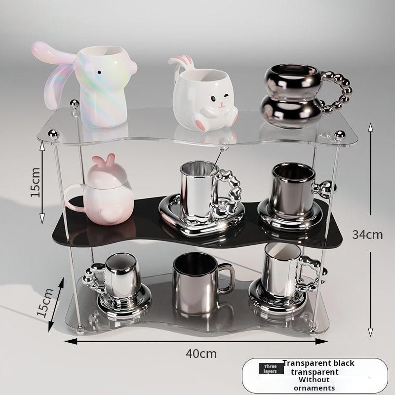 INS advanced acrylic desktop storage rack Cup storage cup holder bedroom and household acrylic perfume display shelf Decoration