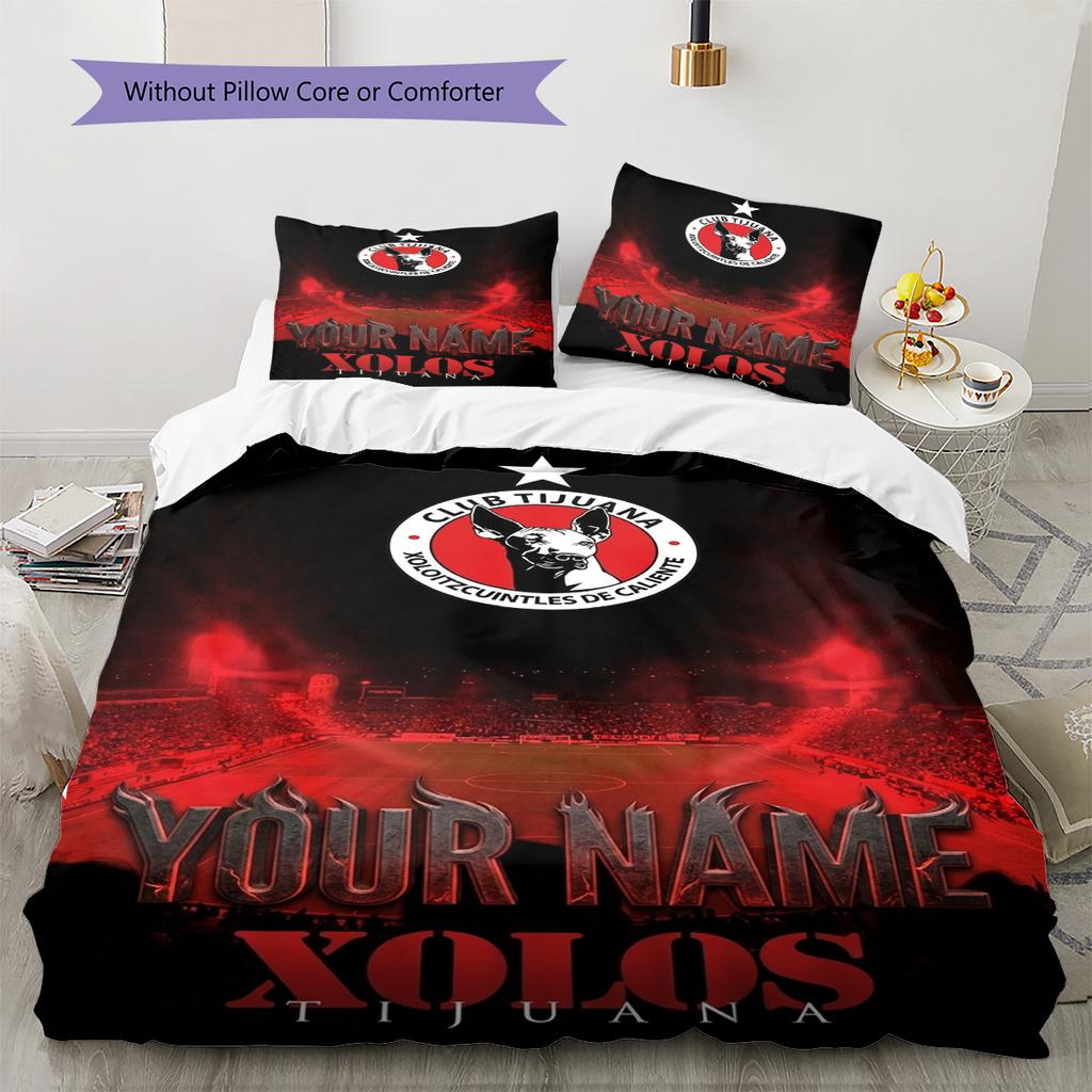 Name Custom Club Tijuana Logo Pattern Bedding Set Quilt Cover Pillowcase Home Decor Gift (1 * duvet cover + 2 * pillowcase, without core)