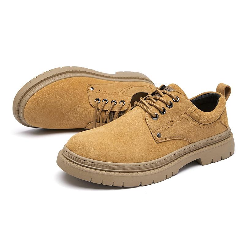 

2025 spring and autumn new large size men s low-top Martin boots big head shoes leather outdoor tooling men s shoes 38 золотой