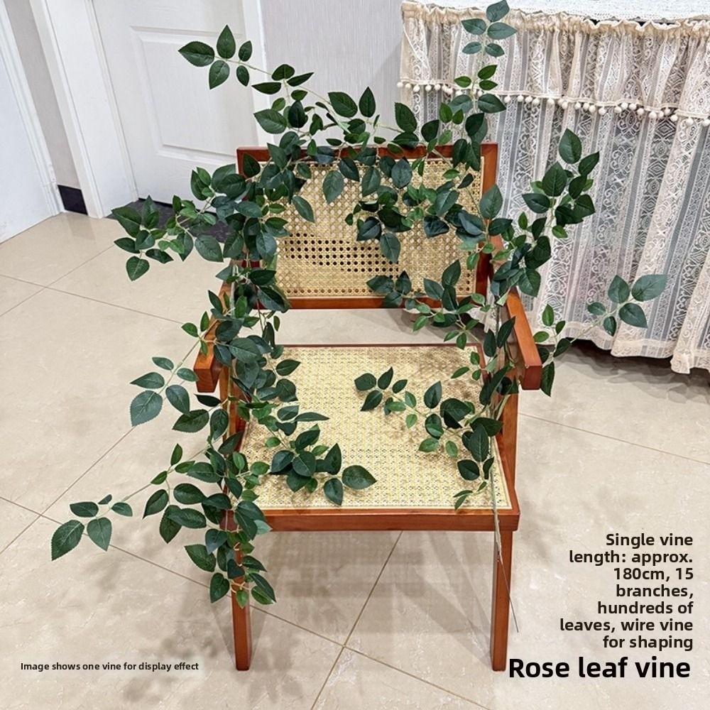 8 Colors Artificial Rose Vine Plastic Silk Fake Plants Leaves  Home Decoration зелёный