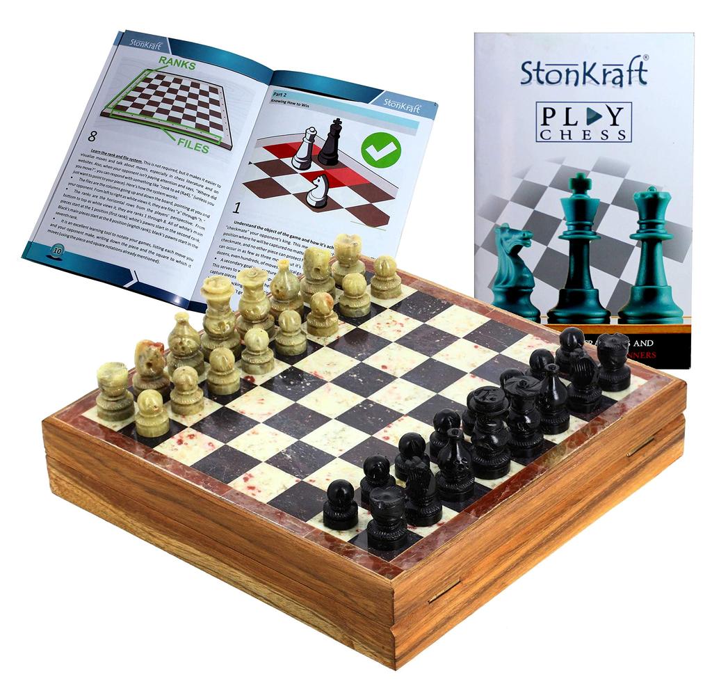 StonKraft 20 см x 20 см индийский мраморный шахматный набор с каменными фигурами ручной работы