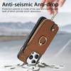 For iPhone 16 Pro Case Zipper Pocket Kickstand Leather Phone Back Cover