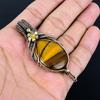Tiger Eye Pendant, Handmade Gemstone 999 Copper Wire Wrapped Pendant Antique Jewelry, For Gift Silver Jewelry