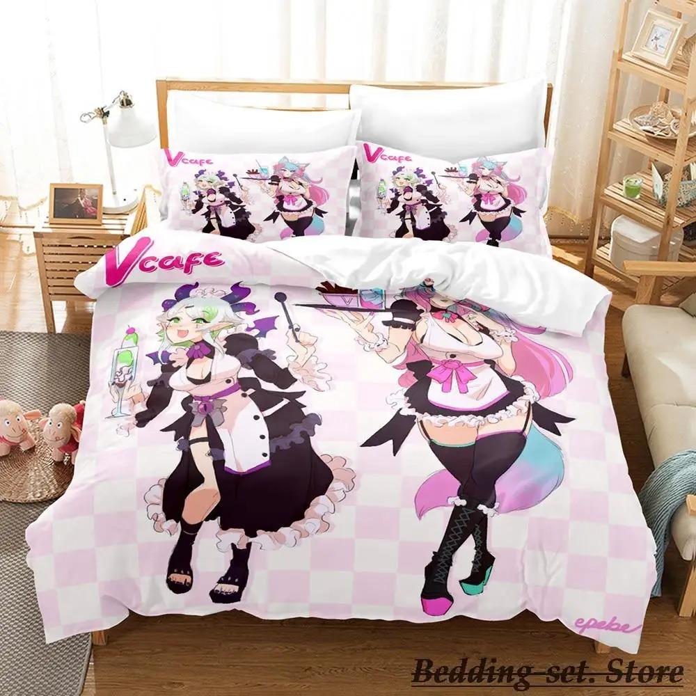 Sexy Girls Silvervale VTuber Bedding Set Single Twin Full Queen King Size Bed Set Adult Kid Bedroom Duvetcover Sets Anime Kawaii