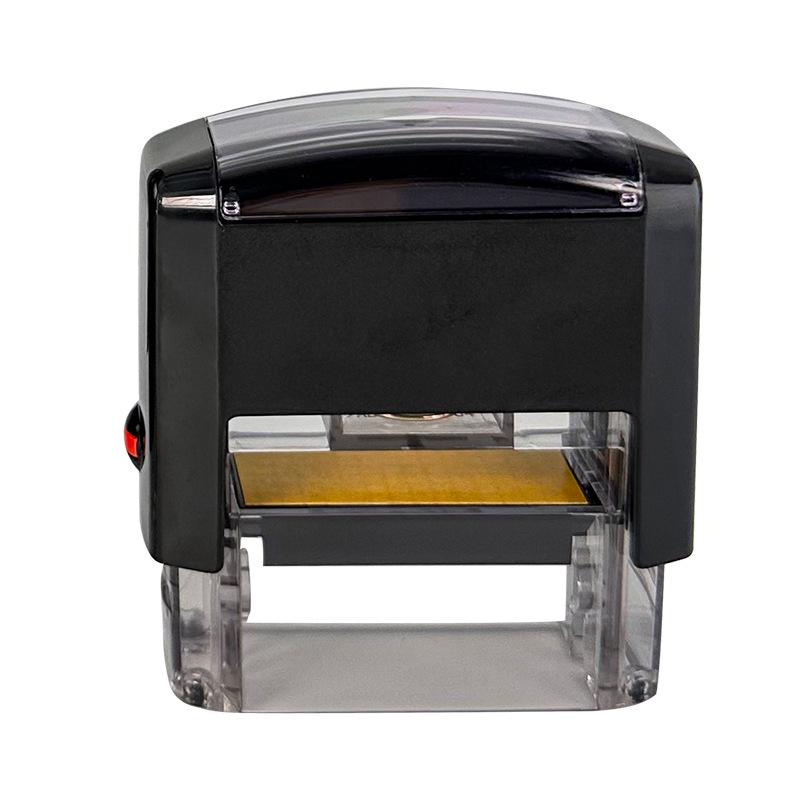 Flip Round Rectangular Black Shell Self-Inking Office Stamp