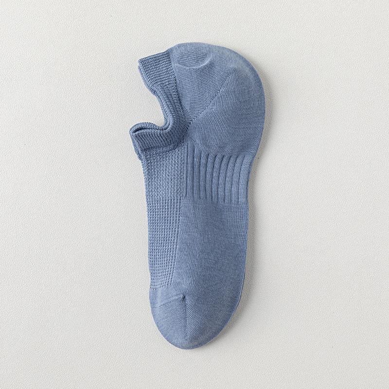 Solid Color Men's Mesh Boat Socks, Foot Ring Rubber Band Men's Socks, Trendy and Versatile Short Style