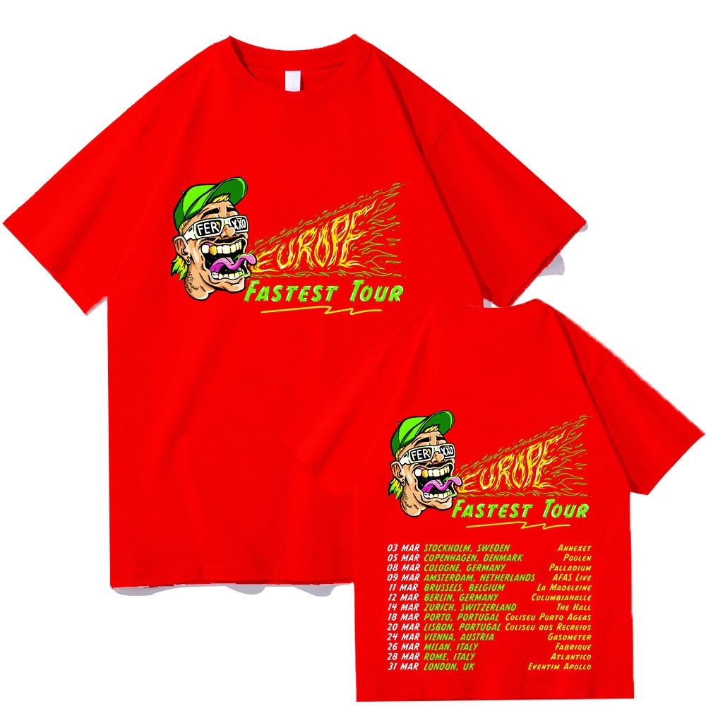 Feid Ferxxo Tour 2025 T-shirts Rapper Tshirts Short Sleeve Hiphop TShirts Unisex Y2K Tshirt High Quality Cotton Women Men Tops