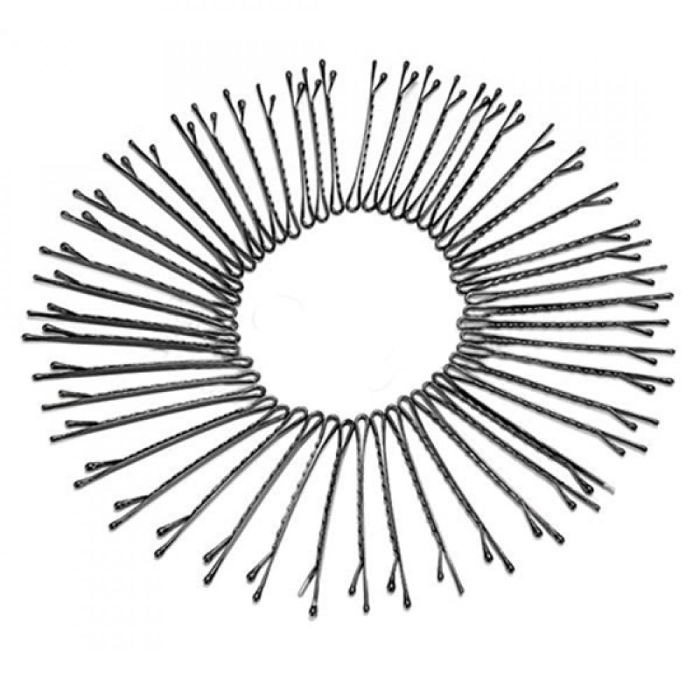 60Pcs Retro Style Metal Waved Hair Clips Bobby Salon Pins Grip-s Hairpins Barrette Black Clips