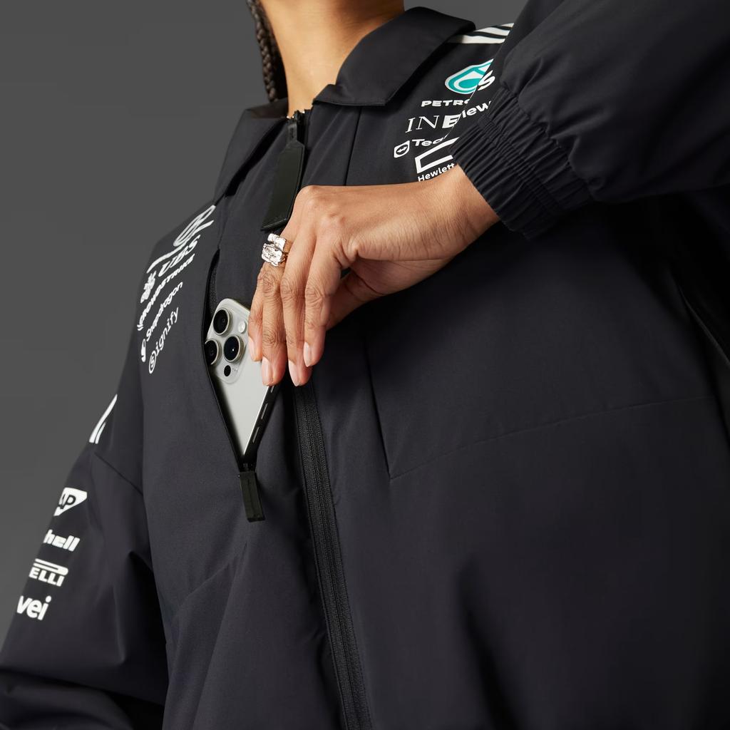 Adidas X Mercedes-Amg Petronas F1 Collaboration Team Ss25 Fashion Comfortable Versatile Loose Jacket Women Jacket Black White JX0751
