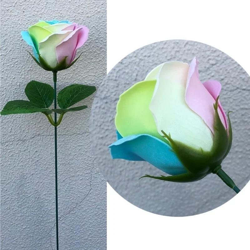 25 SZT./PUDEŁKO Płatki Mydlane Kolorowe Mydlane Róże Dekoracja Kwiat Walentynki Ślub Prezent Tęczowy Bukiet Róż