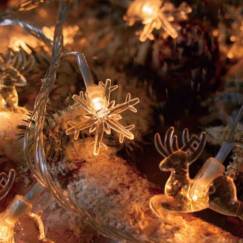Christmas Snowflake Deer String Lamp,for Christmas,Thanksgiving,New Year,family,parties,bedrooms,wedding decorations,Snowflake Deer Taming Lamp