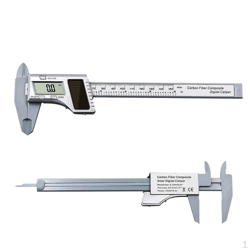 0-150mm Solar Powered Plastic Electronic Vernier Caliper W/ Digital Display