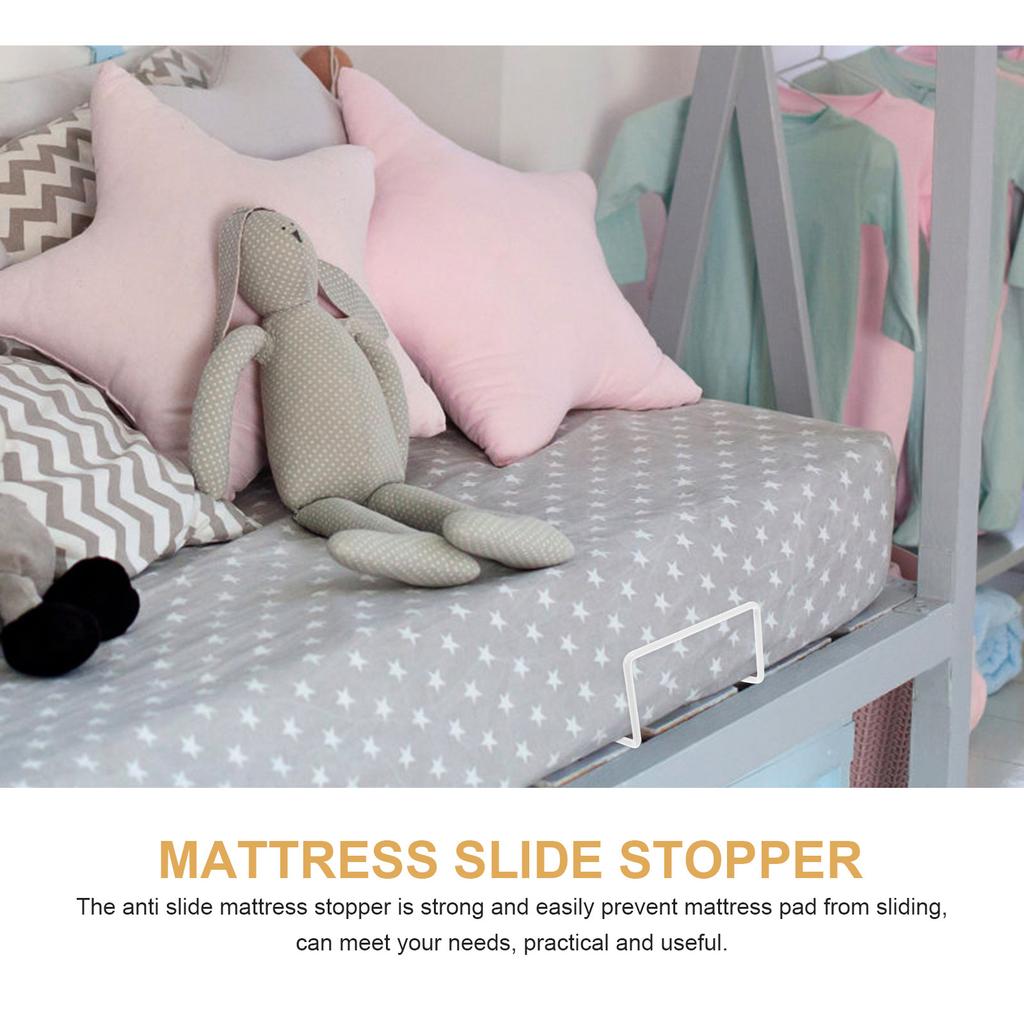 4 Pezzi Fermo Scivolamento Materasso Barra di Fissaggio in Metallo Deflettore Antiscivolo Supporto Materasso Antiscivolo Fissaggio Telaio Letto Accessorio Biancheria da Letto