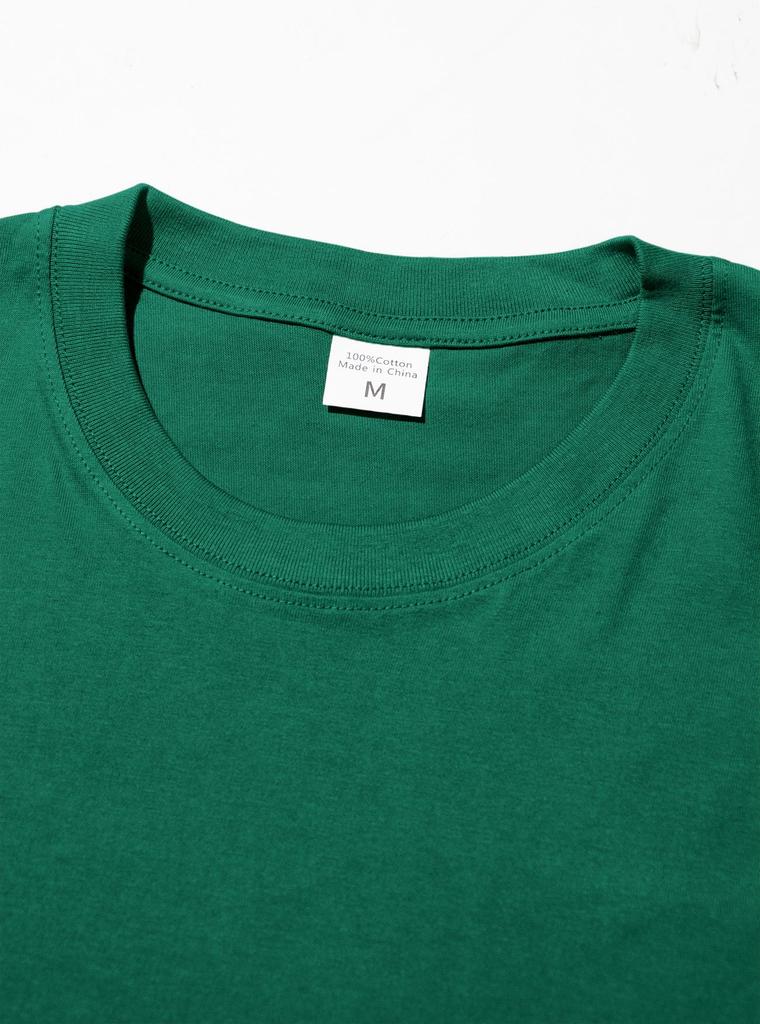 Solid Color Round Neck Pure Cotton Casual Sports Short Sleeve Top
