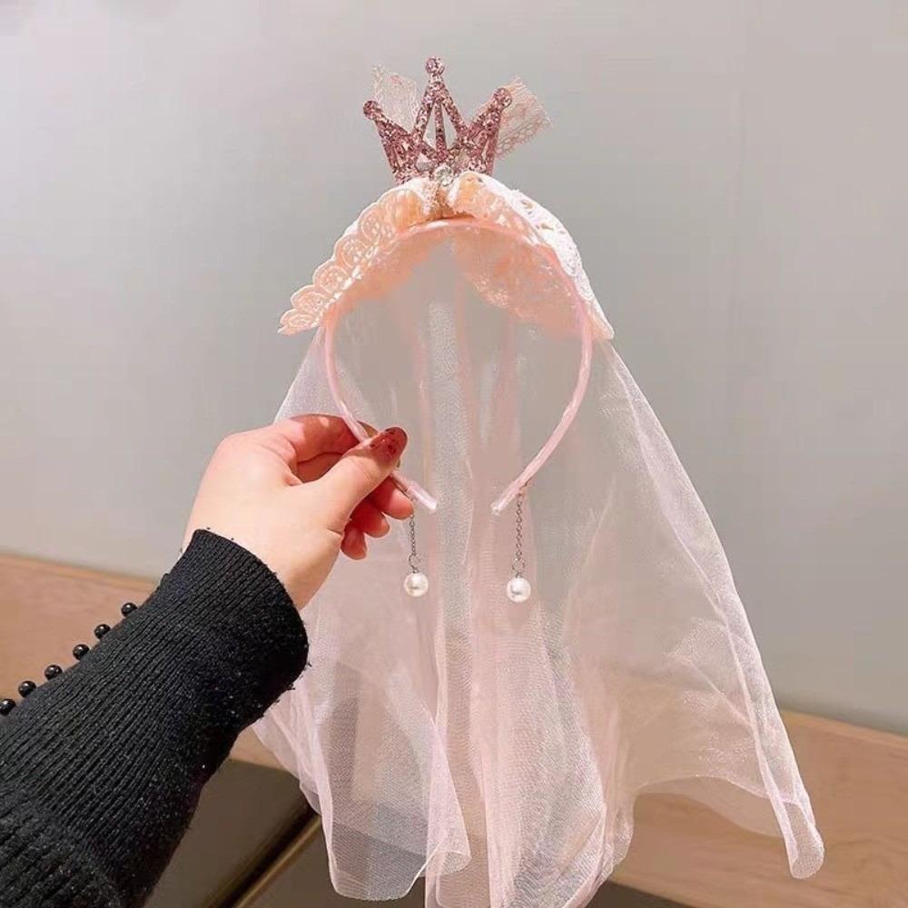 Gauze Happy Birthday Headband Mesh Girls Hair Hoop Creative Birthday Hairband  Children