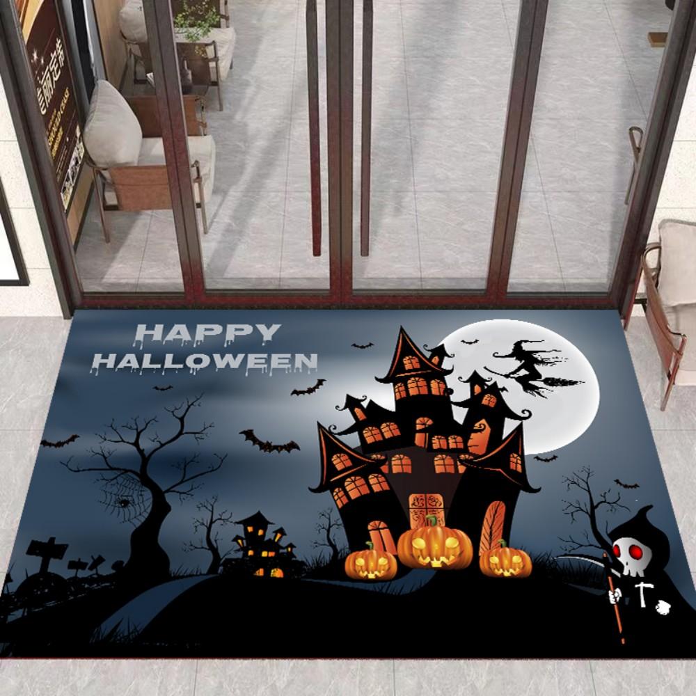 

Halloween Themed Carpet Cartoon Pumpkin Pattern Entrance Mat Non Slip Easy To Clean Festive Decorative Carpet 50X80CM(1.6X2.6FT
