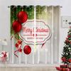 Christmas Snowman Car Curtains European American Style Red Living Room Bedroom Balcony Window Decoration Curtains 2 Panels