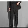 Men's Slim Straight Anti-Wrinkle Business Casual Black Nine-Point Suit Trousers