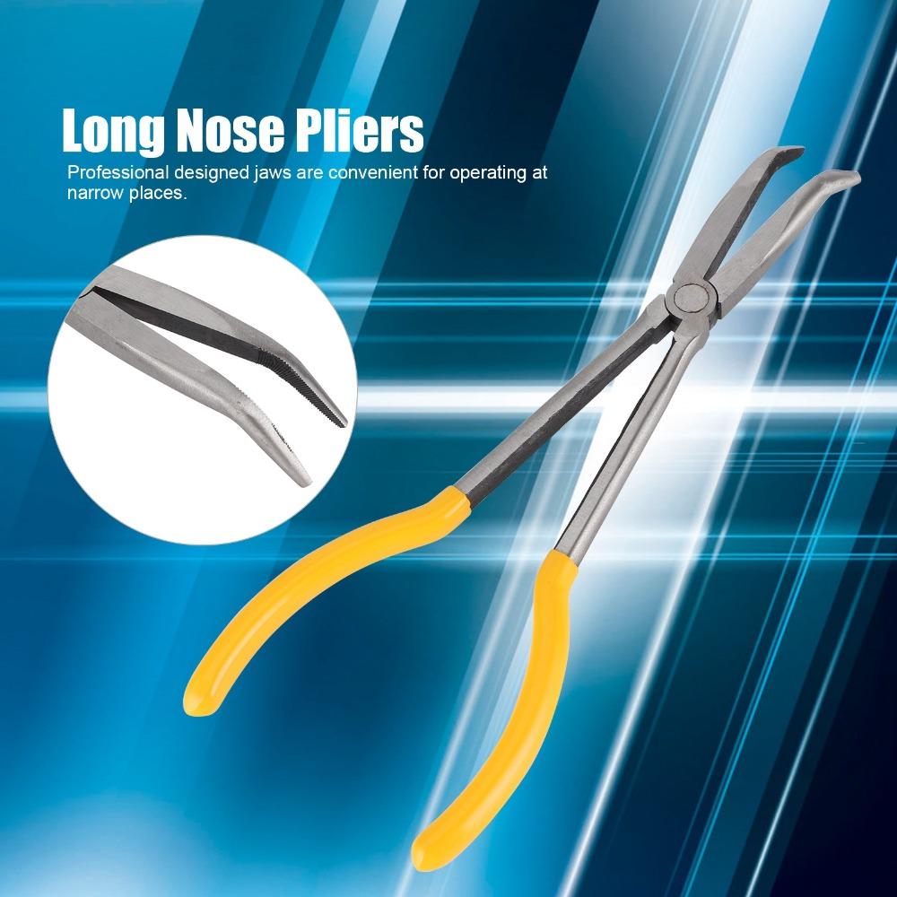 Curved Needle Nose Needle Nose Pliers 11 Inch Repairing Tools Long Reach Pliers  Precision Work