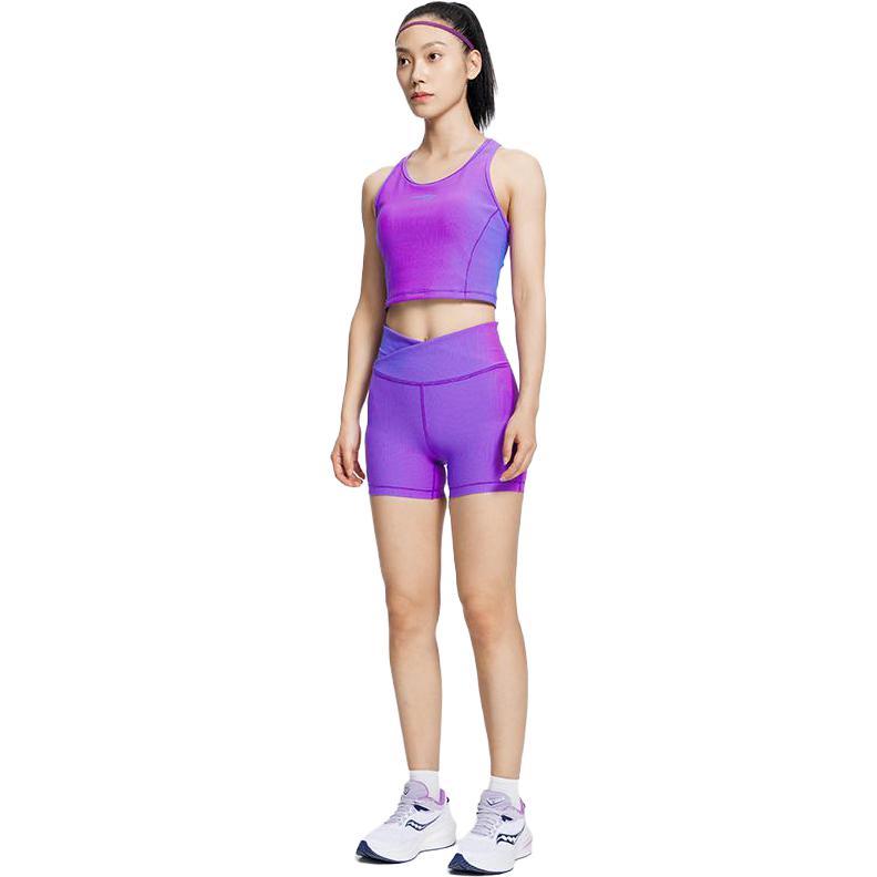 SAUCONY Letter Print Shock Absorbing Sports Tank Top Women Tops Purple Blue SC1230225A-BL23