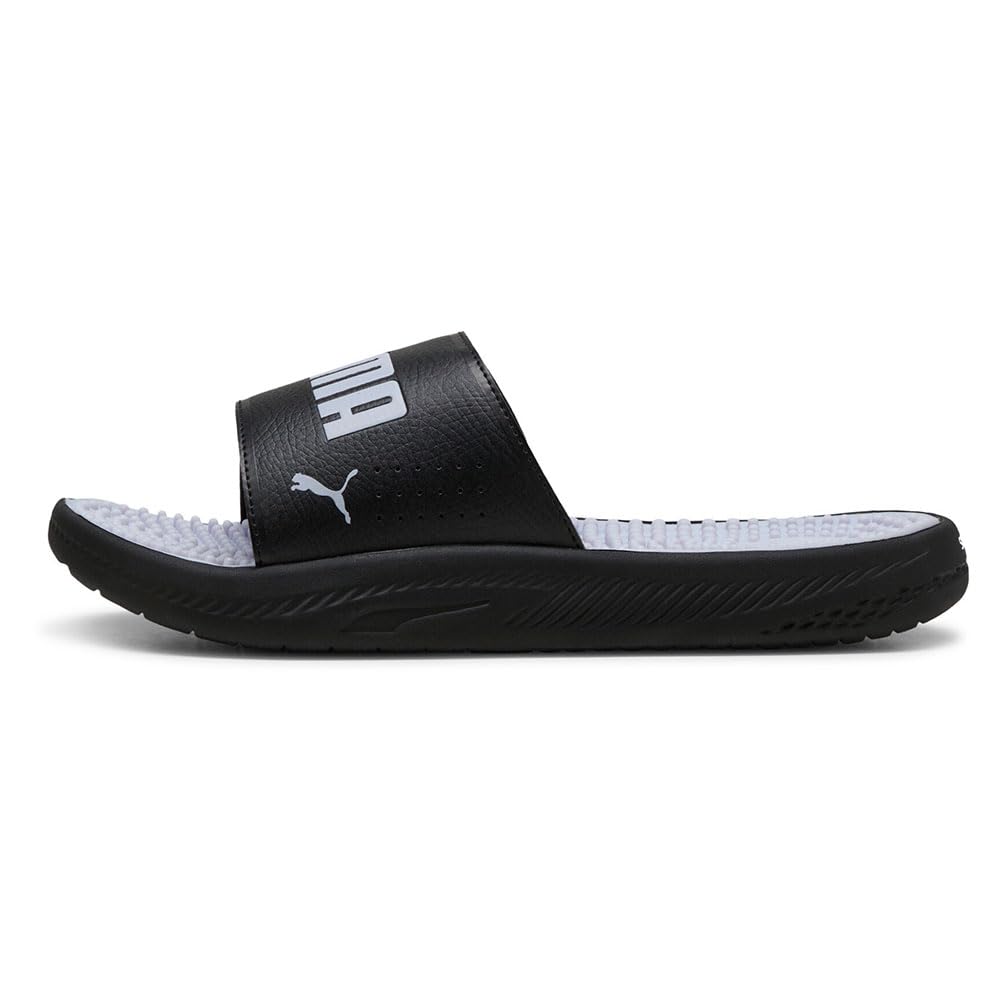 Puma SOFTRIDE Slide Massage 2025 Weather Size Cm Sandals, Men's, 383062, Spring/Summer Colorway, Black/Cool (08), 28.0