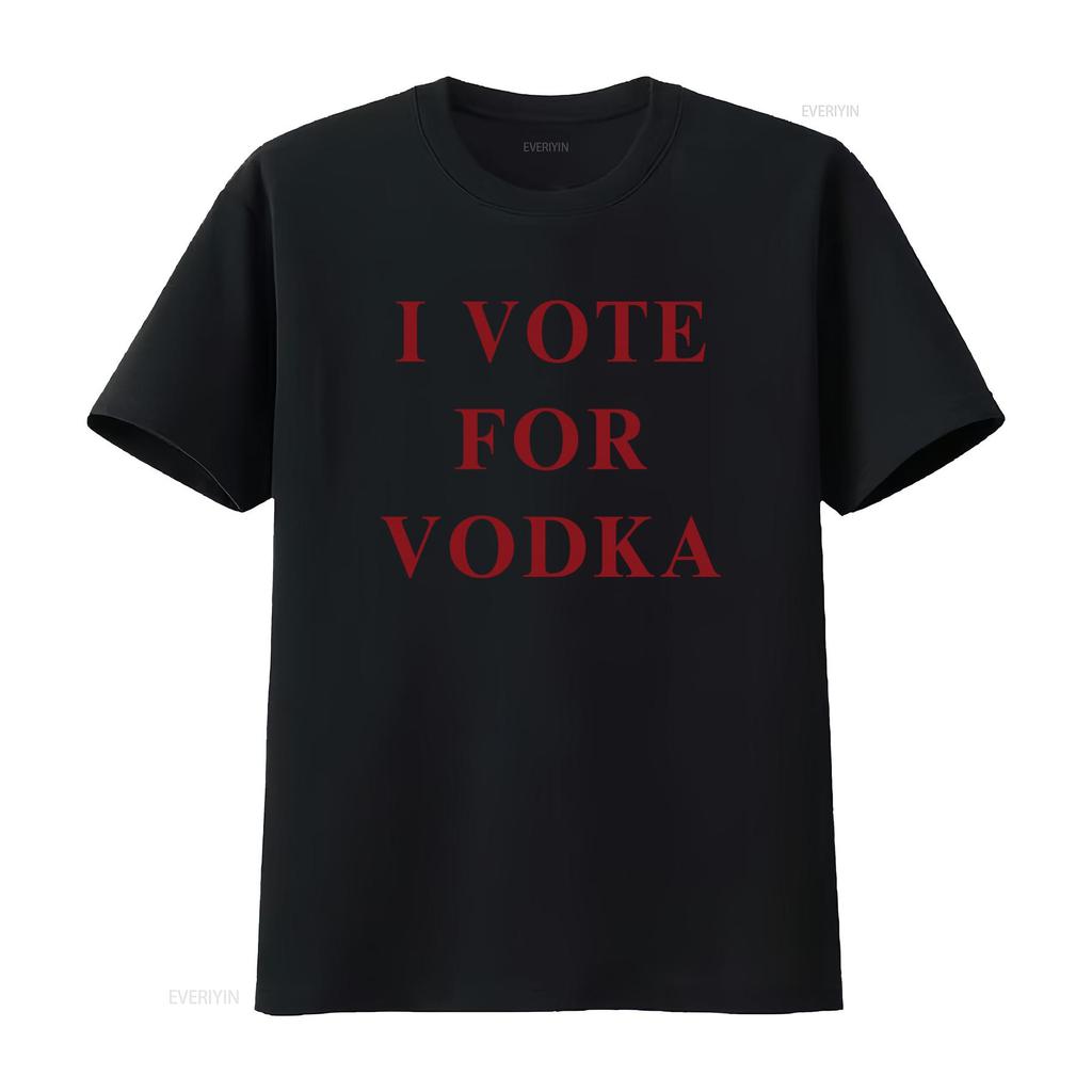 Funny I Vote For Vodka T Shirt Perfect Lovers and Political Humor Fans Vintage Washed Top For Everyday Wear Breathable Unisex
