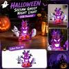 Halloween Seesaw Night Light, Colorful Glowing Resin Tree Pumpkin Decor for Bedroom Desk Fall Decoration
