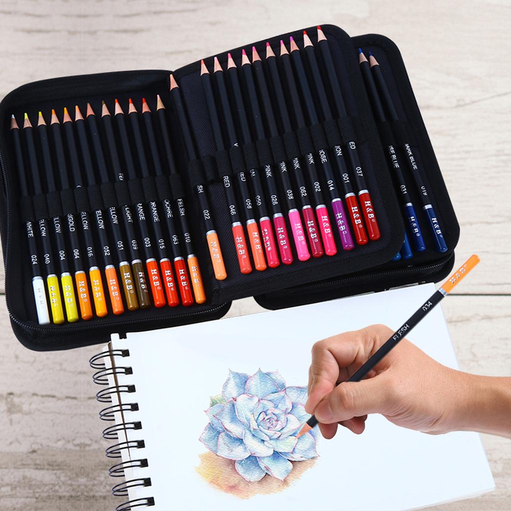 Oil Painting Pencil with 1 * Eraser/ 1 * Sharpener Stick Art Set Kit Oil-based Soft