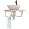 VidaXL Wall-mounted Vanity Shelf Steel and Solid Beech Wood, Floating Vanity Shelf, Vanity Shelf To Place 3302418