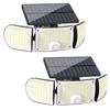 Solare Halbkreis 160LED Dreikopf-Wandleuchte mit Bewegungssensor, IP65 Außenbereich Sicherheit