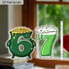 2D Flat St. Patrick's Day "67" Acrylic Decoration Sign, Money Pot & Beer, Suitable for Wall Decoration, Porch, Room, Villa, Accents Home, Hallway, or