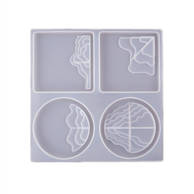 DIY Epoxy Resin Crystal Dripping Irregular Tray Ocean Terrace Landscape Coaster Mirror Silicone Mold