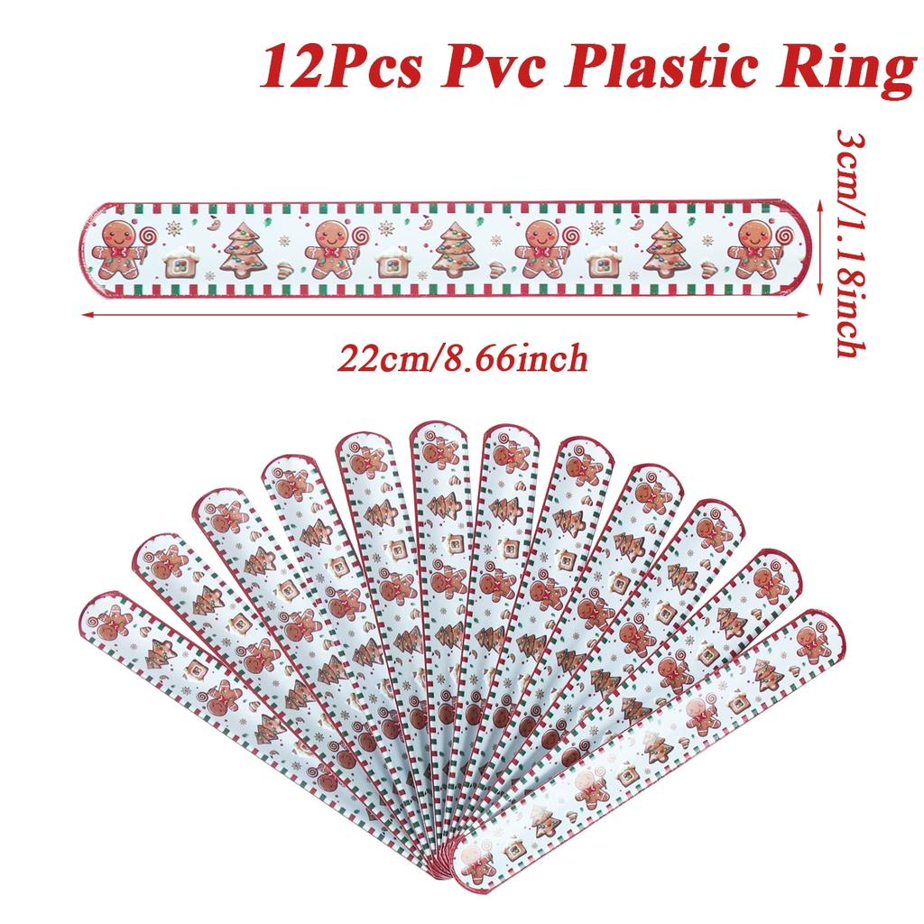 12pcs Christmas Santa Claus Papa Circle Bracelet Christmas Decor for Home 2026 Favor Gift Xmas Ornament Navidad Noel New Year