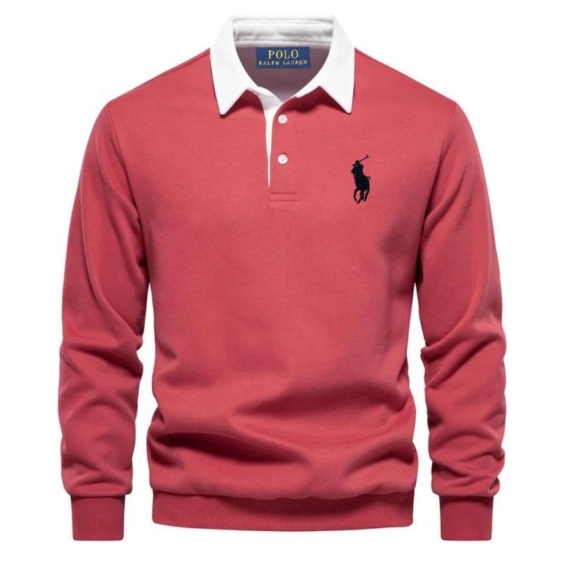 

Мужская рубашка поло с длинными рукавами из чистого хлопка Polo Ralph Lauren Pony Embroidered для осени и зимы M