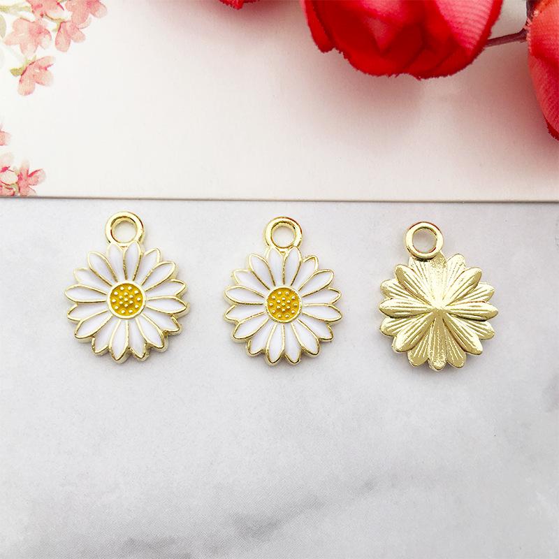 Alloy Flower Petal Jewelry Accessories: DIY Earrings, Phone Chain, Oil Drip Pendant