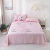 100% Cotton Country Floral Flat Sheet 3 Pieces Tulip Bed Sheet Set Soft Botanical Flower Blossoms Bed Cover with 2 Pillow Cases
