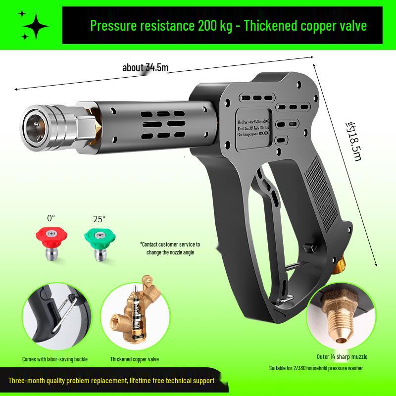 High-Pressure Car Wash Water Gun Head with Spray Nozzle, Brush, and 58-Type Compatibility for Household Cleaning