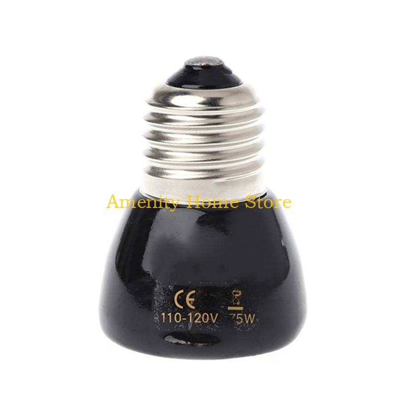 F26C Black Ceramic Heat Emitter Reptiles Heat Lamp Bulb No Light 25W/50W/75W/100W