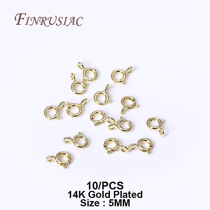 Brass Round Spring Ring Clasp Crimp Beads End Beads Findings For DIY Jewelry Making 14K/18K Gold Plated U-shaped Protective Tube