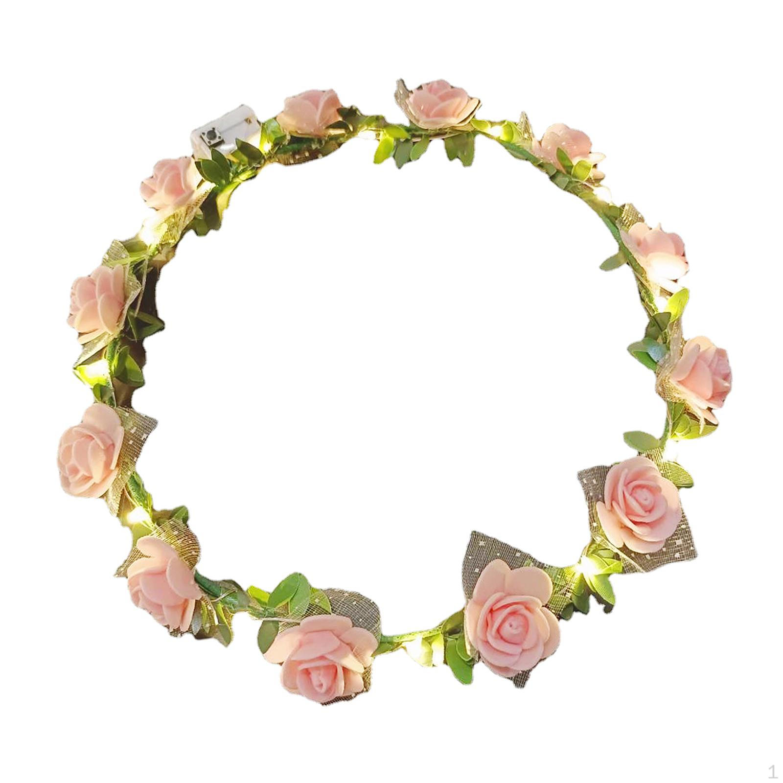

Светодиодный цветочный ободок-гирлянда для волос, милый светящийся зажим для волос, светящийся ободок для волос, венок, головной убор для Style A
