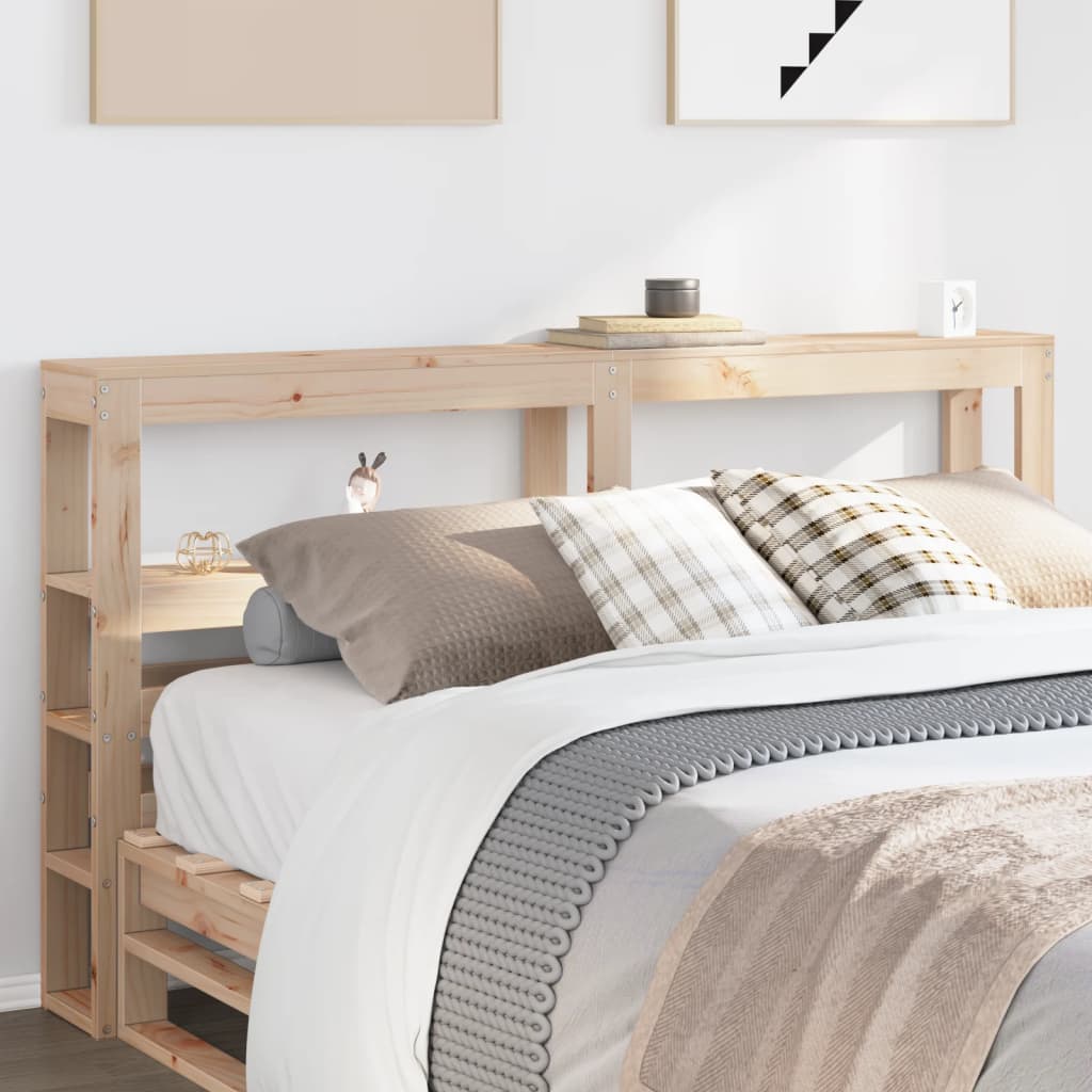Vidaxl Wezgłowie Do Łóżka, Z Półkami, 160 Cm, Lite Drewno Sosnowe