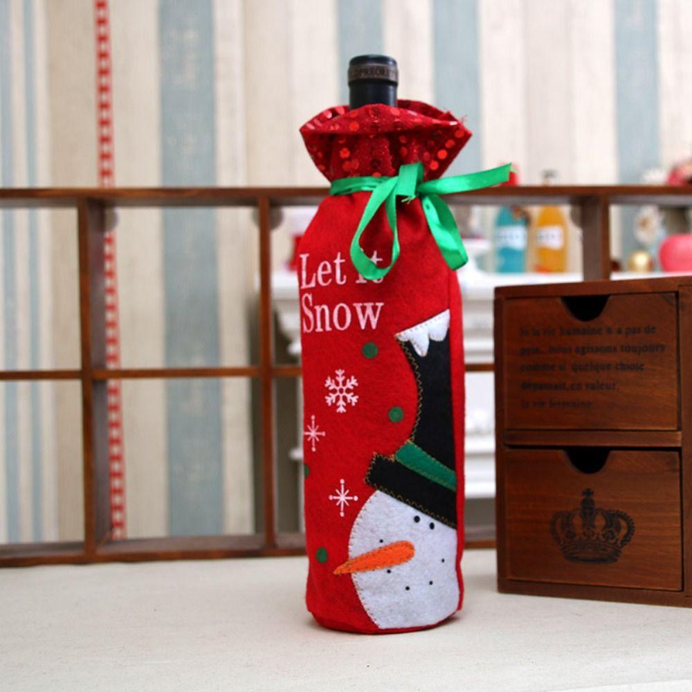 Snowman Xmas Wine Bag Santa Champagne Gifts Bags Fashion Wine Bottle Cover New Year