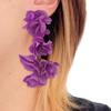 Elegant Flower Dangle Earrings Handmade Flowers Earrings Floral Exaggerate Earrings Bohemian Ornament for Women Girls