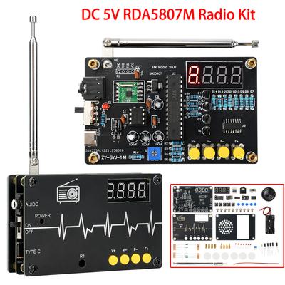 DC 5V RDA5807M Radio Kit FM Electronic Production Digital Full Frequency Welding Assembly DIY Parts Type C Interface 87-108MHz