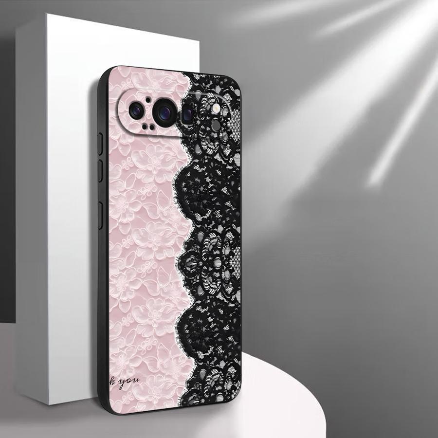 Retro Lace Art Case for Google Pixel 10A 6 7 8 Pro 7a 8a 10 9 Pro XL 6a 9a Funda Phone Cover