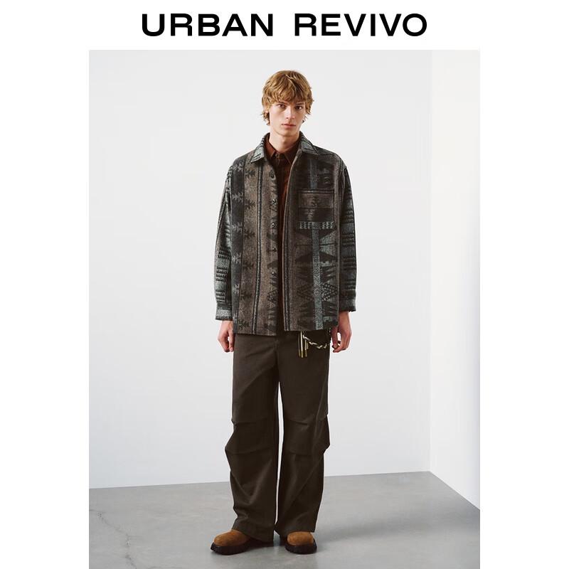 UR Men's Retro Pattern Long-Sleeve Casual Shirt